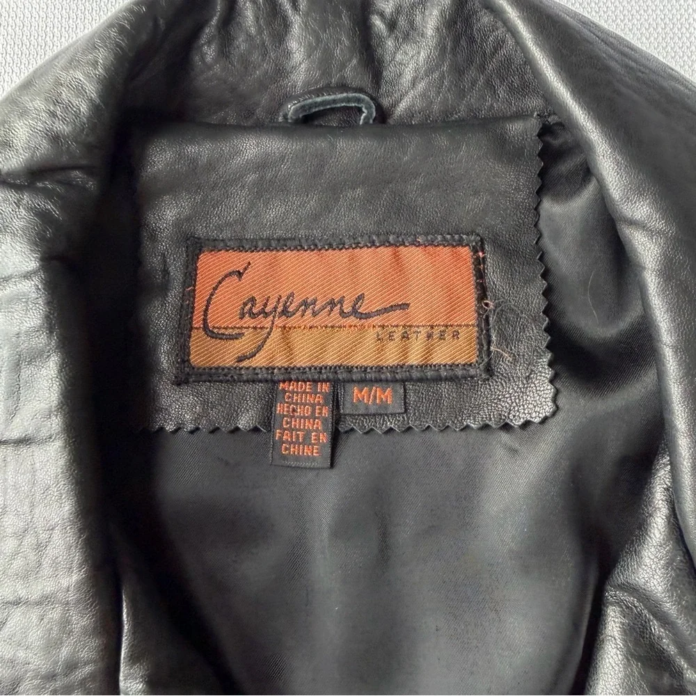 Cayenne Leather Buttery soft vintage leather moto jacket with belt size M